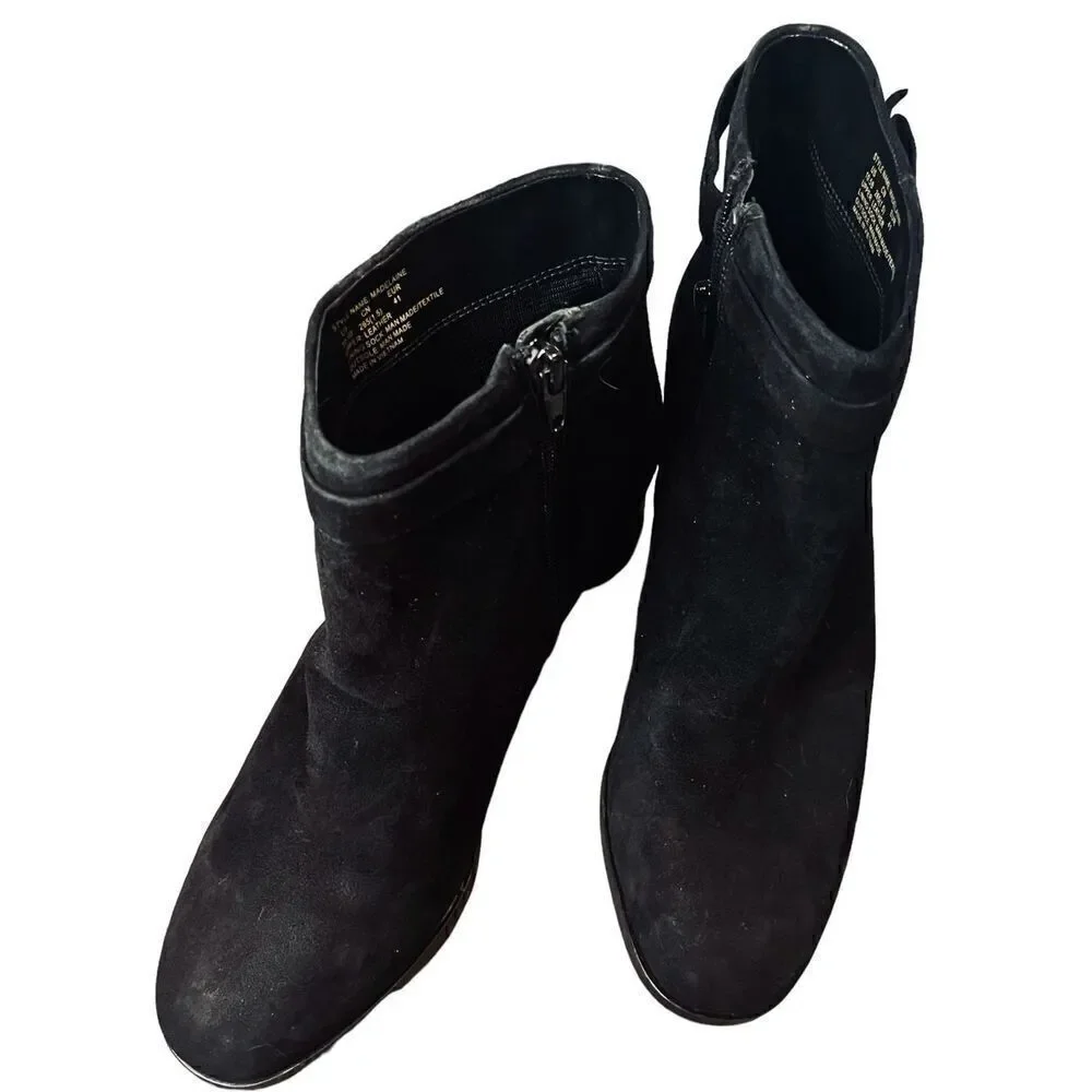 Kate Spade Knott Mid Boots in Black Suede NWOB Size 10 1/2